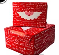 CAJA DE TORTA 30X30X10 NAVIDAD ROJA 100U