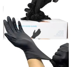 GUANTES NITRILO NEGRO TALLA M 5MM 50PAR