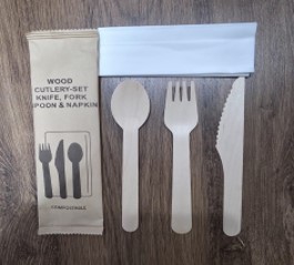 KIT CUBIERTOS DESECHABLE BIODE 20UND