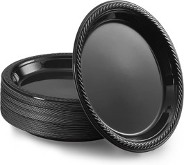 PLATO 7 ECOPLAST NEGRO 16CM 50paqx10und