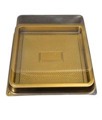 BANDEJA CUADRADA DORADA 31X31X9CM 100U