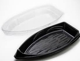BARCO SUSHI NEGRO 44X22X6CM 100UND