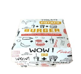 CAJA DE HAMBURGUESA CARTON IMPRESA 100UN