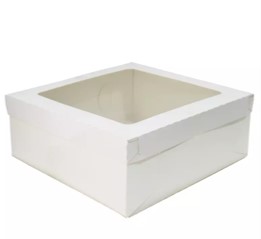 CAJA TORTA ACETATO BLANCO 20X20X12 100UN